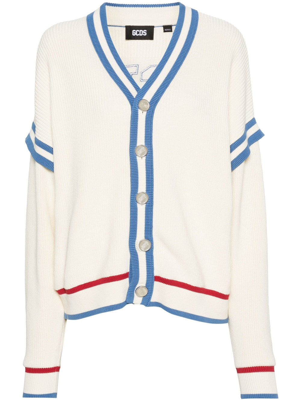 Cotton cardigan with logo patch