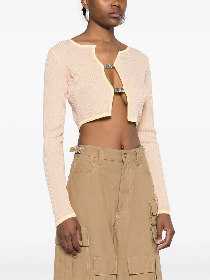 Comma crop ribbed cardigan