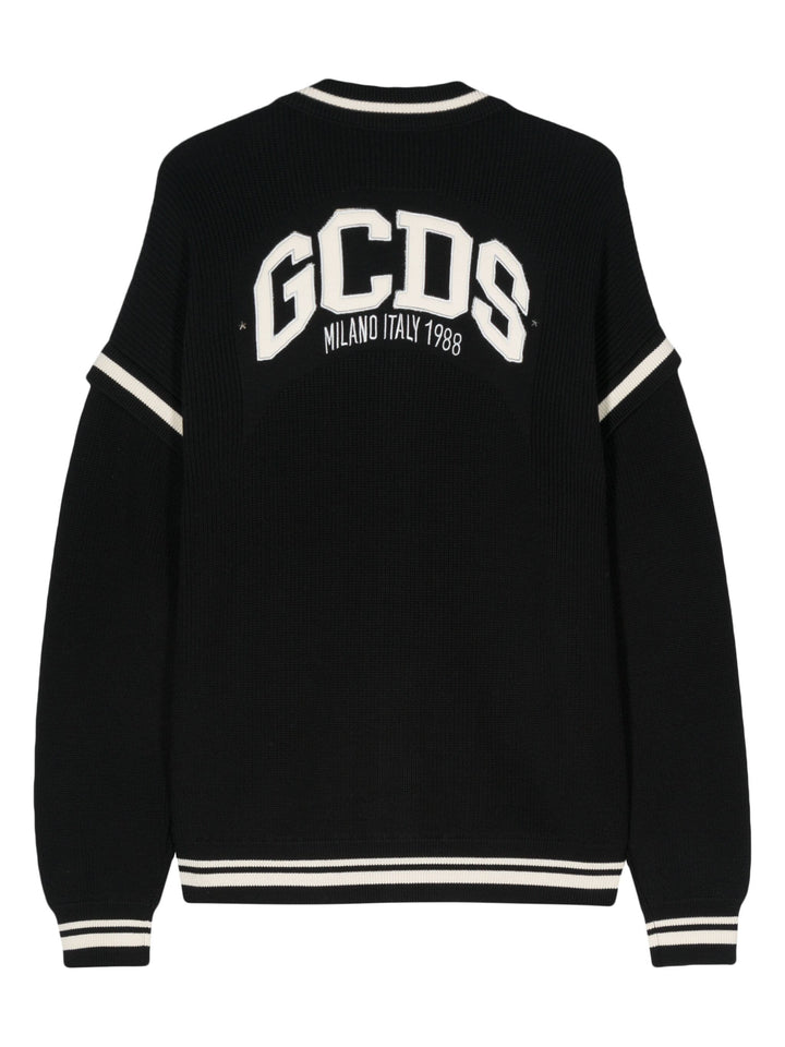 Cotton cardigan with logo embroidery