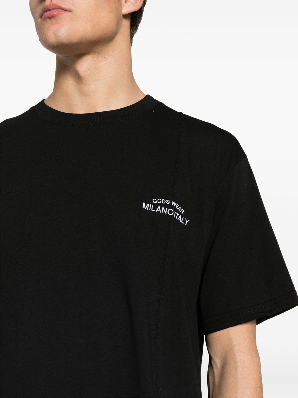 Cotton T-shirt with logo embroidery