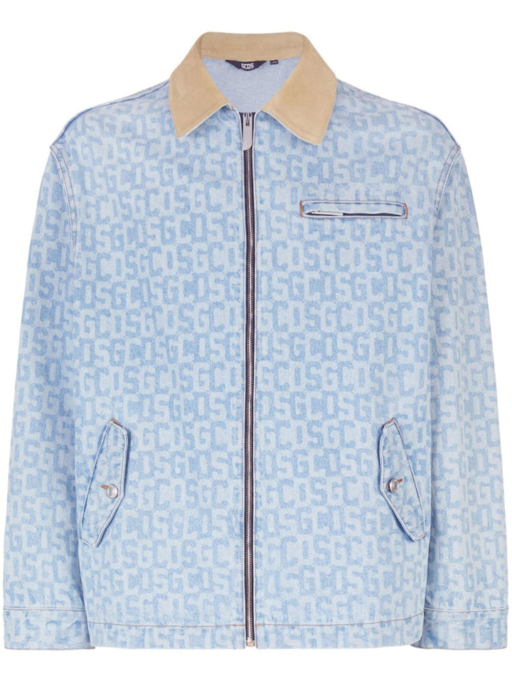 Gcds monogram denim harrington jacket