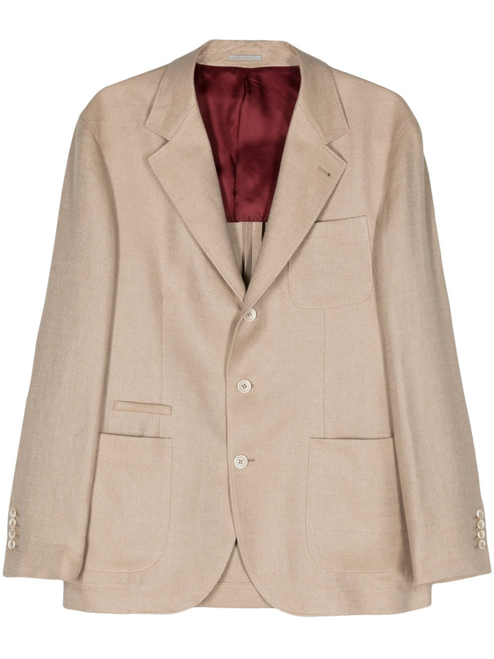 Single-breasted blazer in linen blend