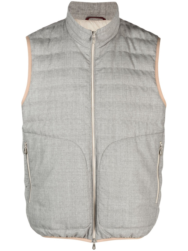 Padded vest with zip