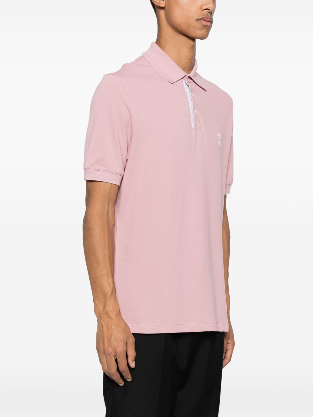 Piqué polo shirt with print