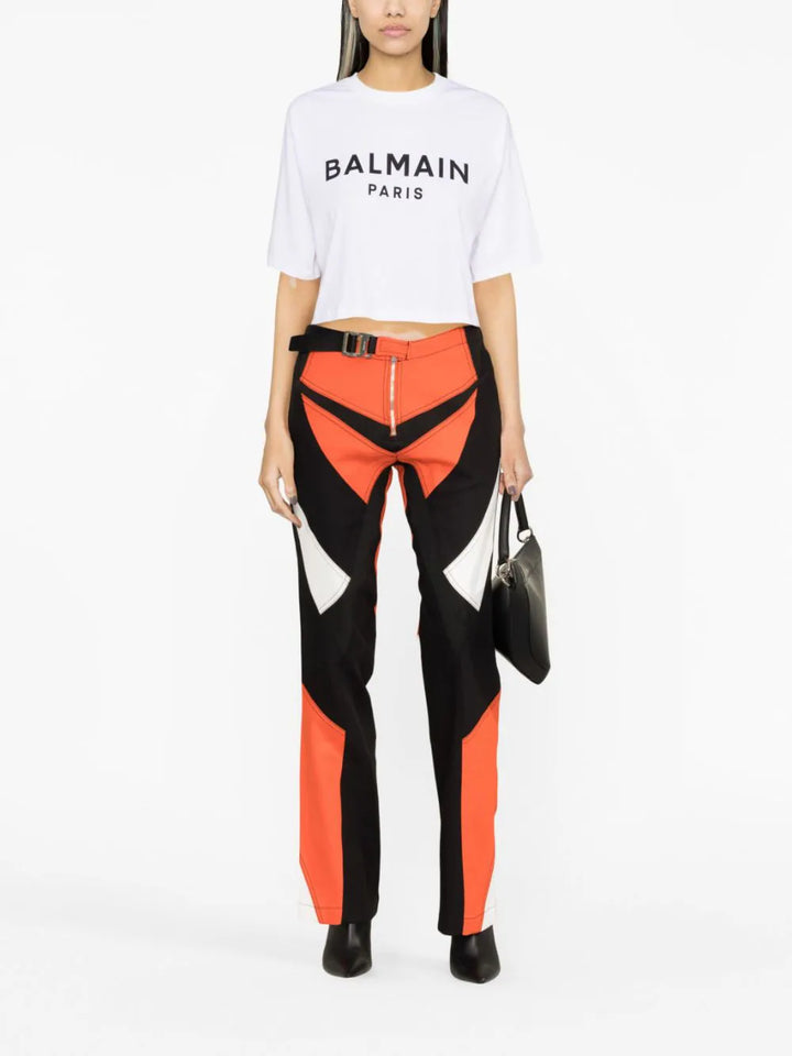 Balmain Cropped T-shirt with print