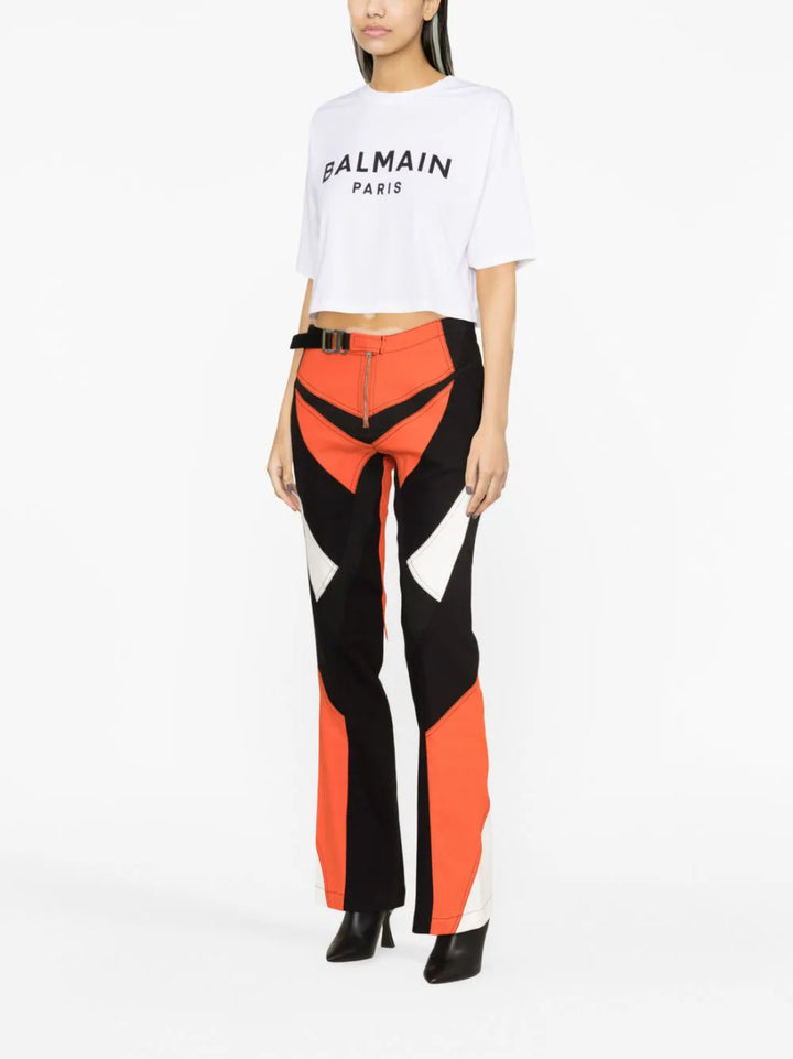 Balmain Cropped T-shirt with print