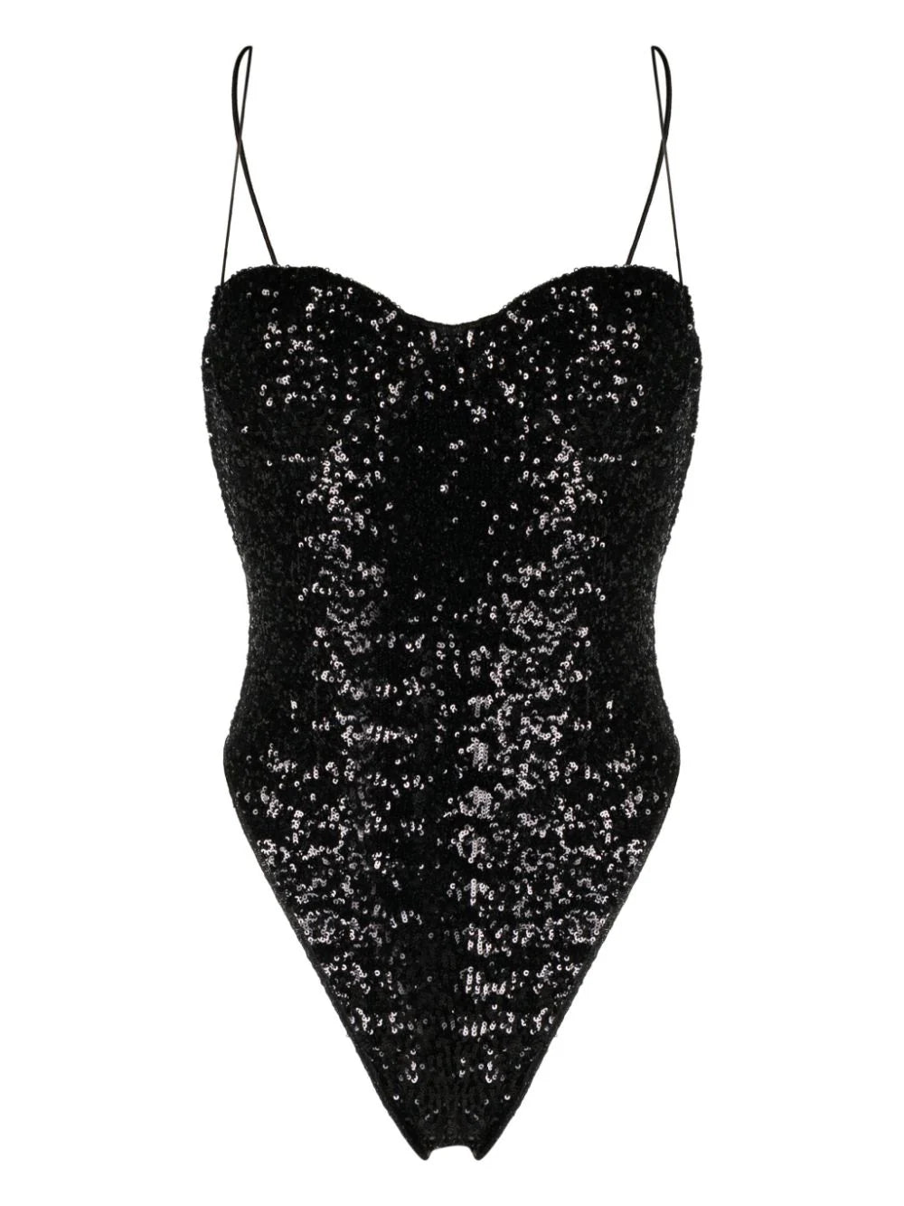 High-leg swimsuit embellished with sequins