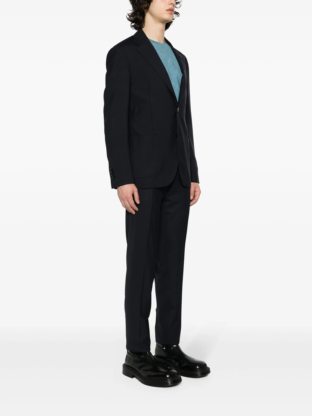 single-breasted wool suit