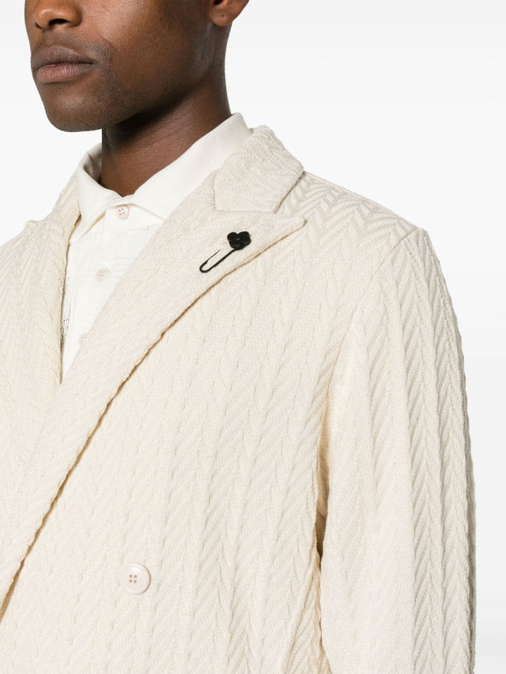 double-breasted jacquard jacket