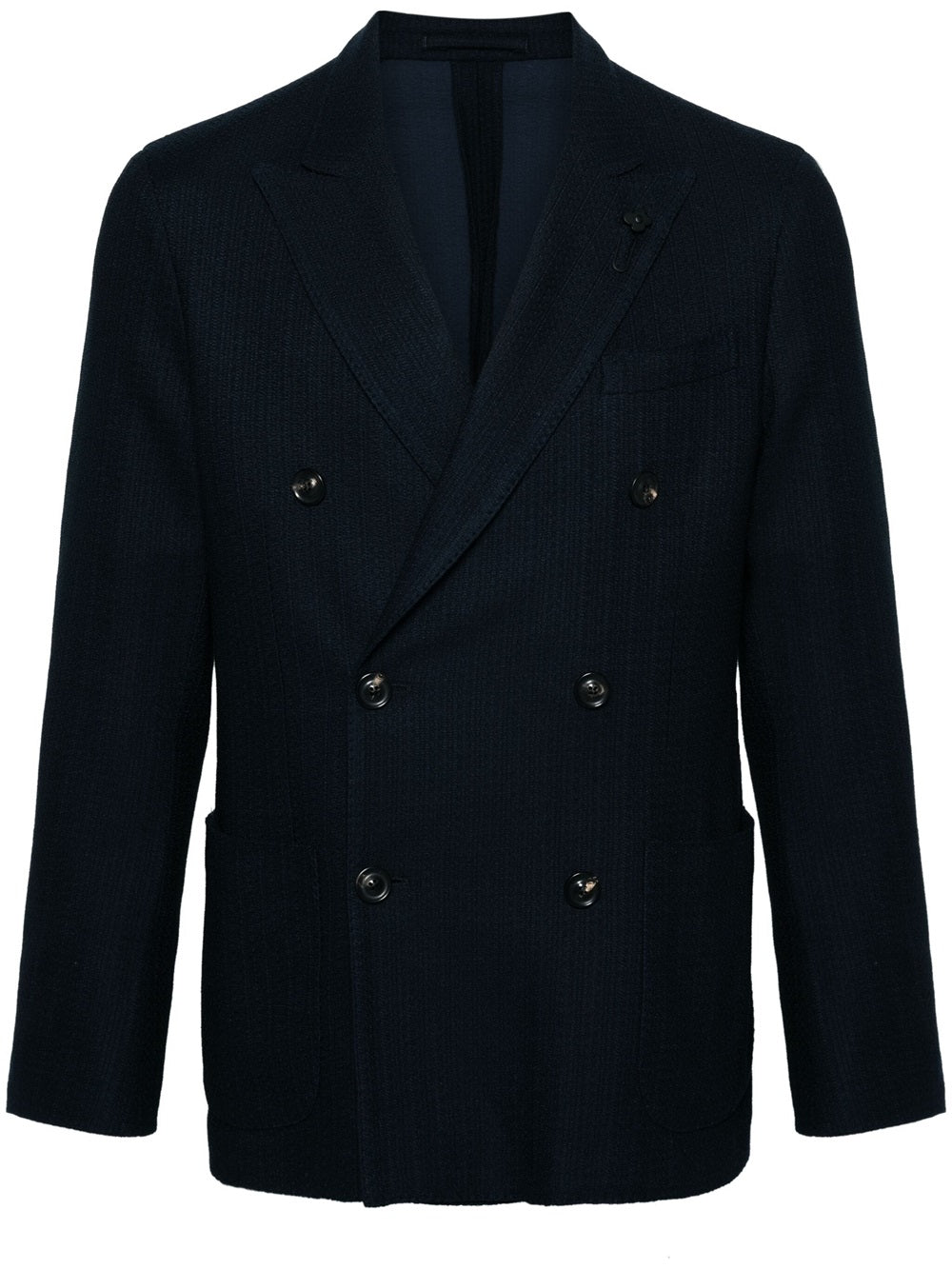 double-breasted knitted blazer