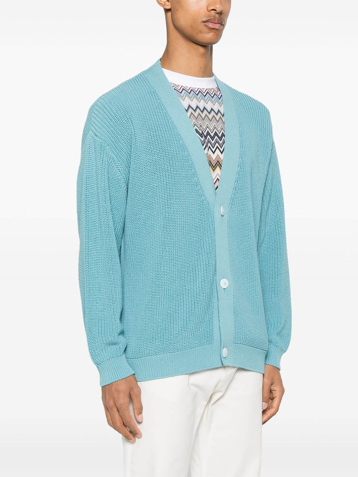 V-neck cotton cardigan