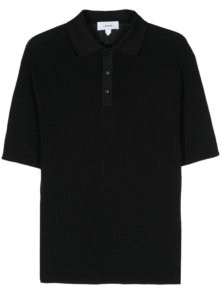 open-knit polo shirt