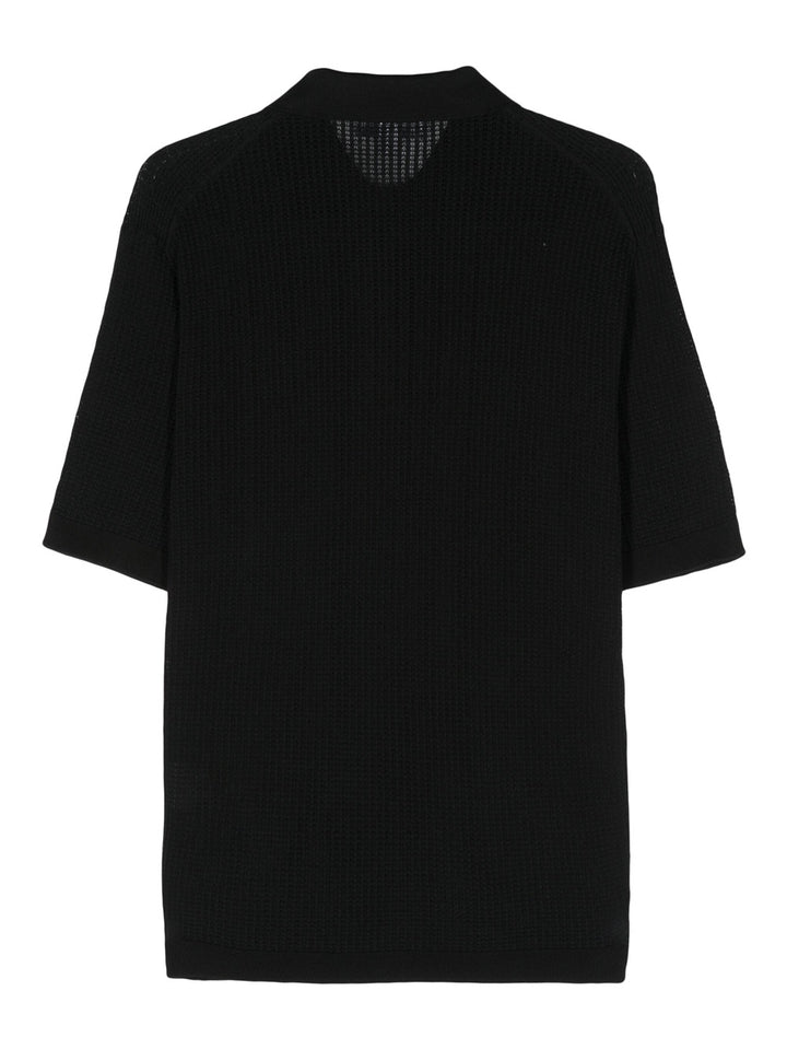 open-knit polo shirt