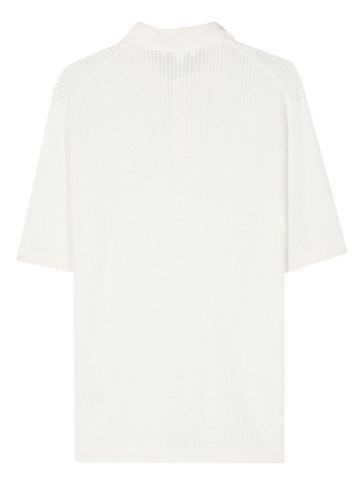 open-knit polo shirt