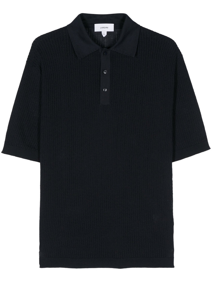 open-knit polo shirt