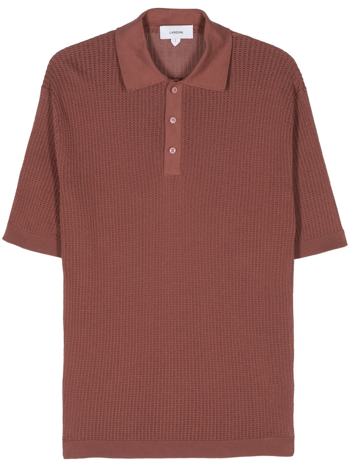 open-knit polo shirt