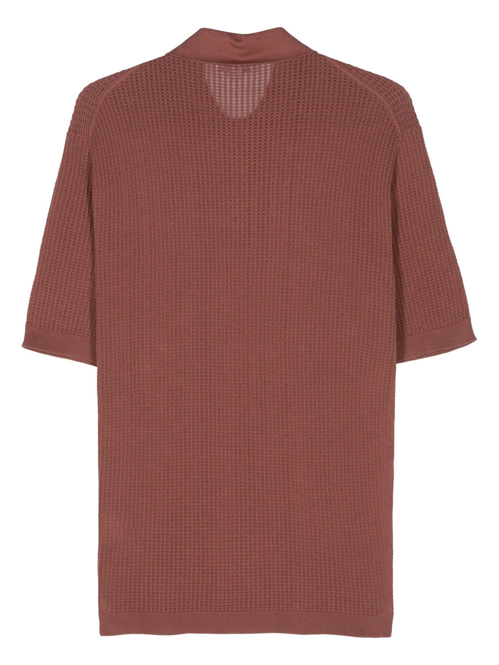 open-knit polo shirt