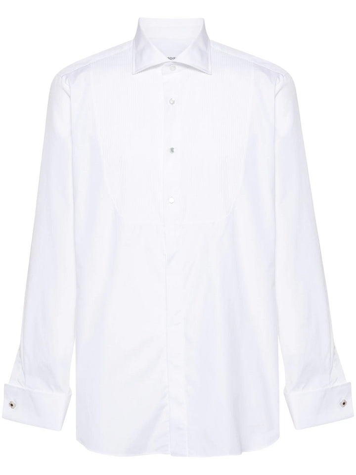 cotton shirt with pleated panel