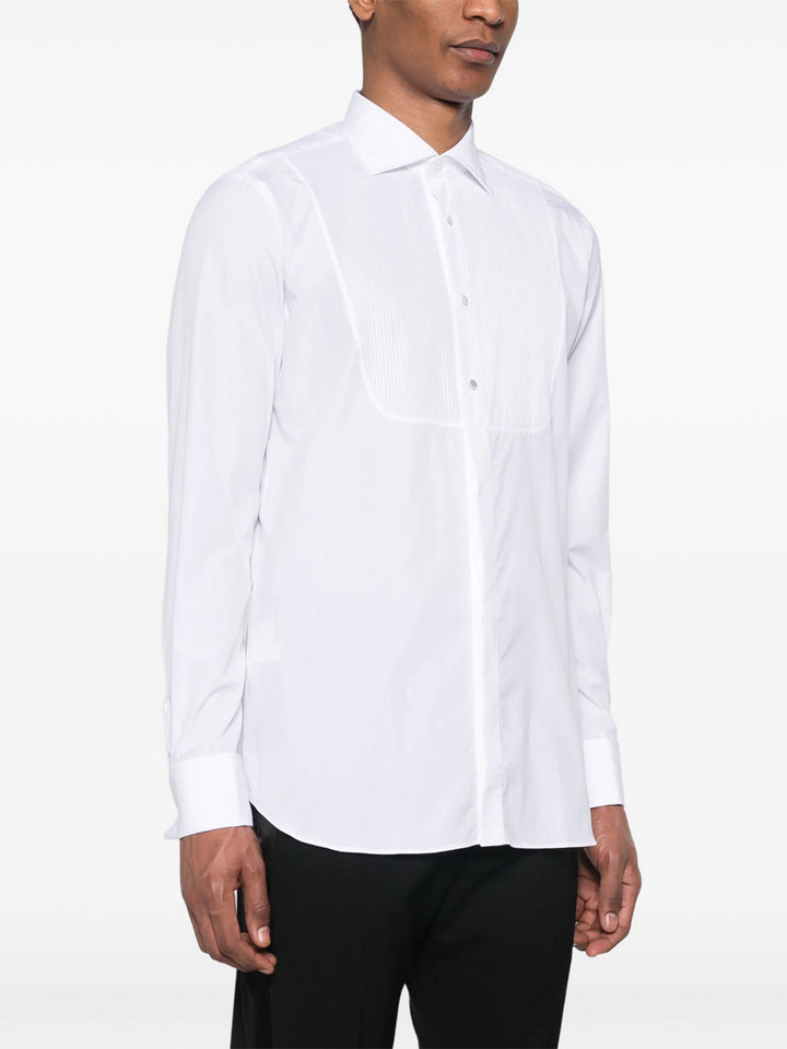 cotton shirt with pleated panel