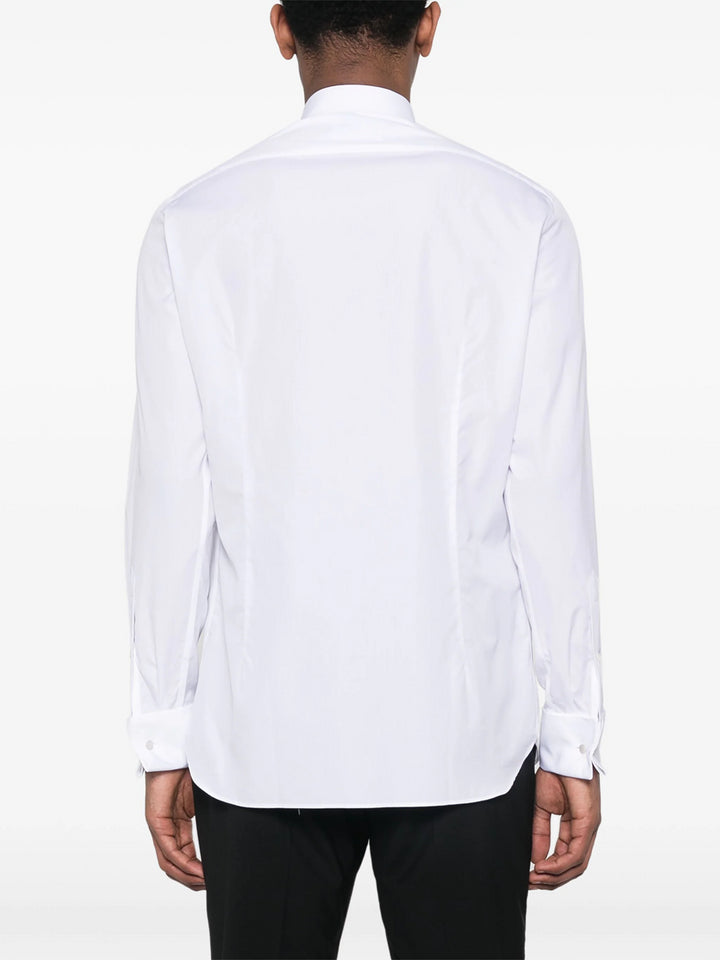 cotton shirt with pleated panel