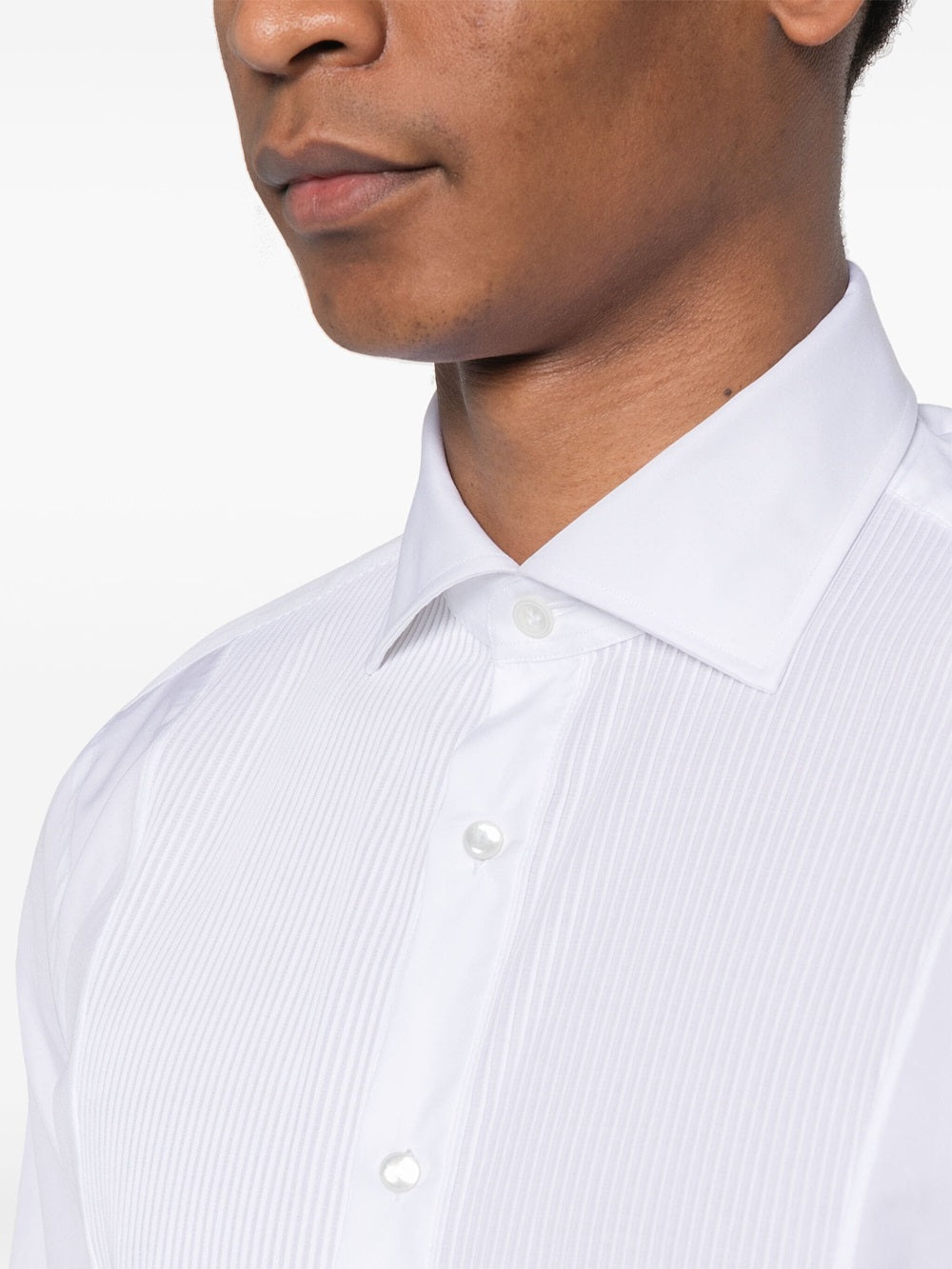 cotton shirt with pleated panel