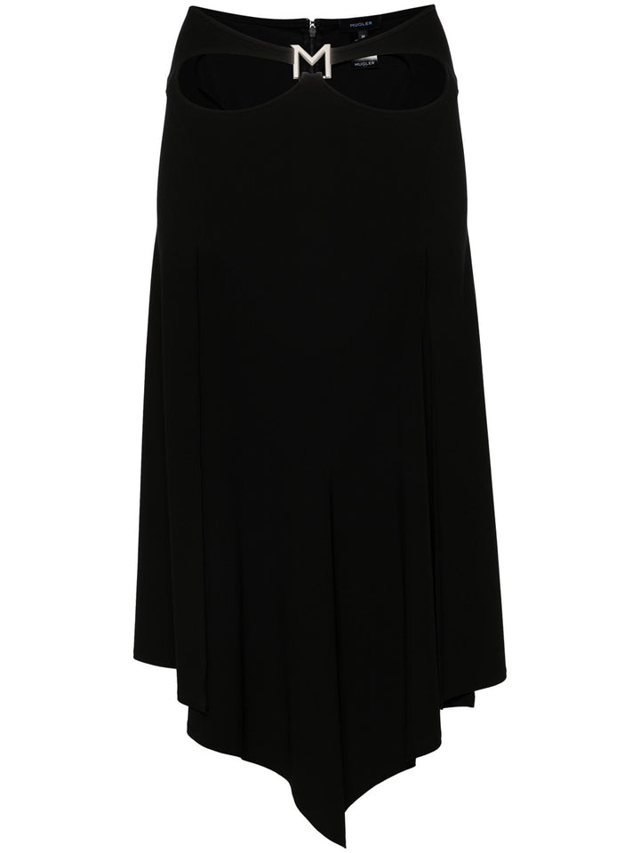 Midi skirt with logo plaque