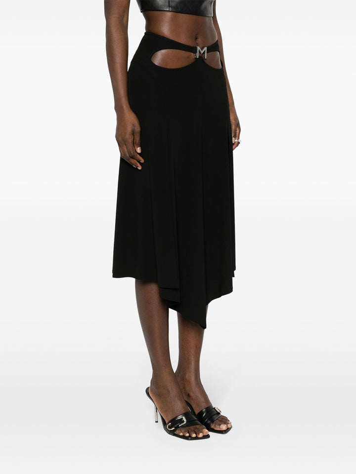 Midi skirt with logo plaque