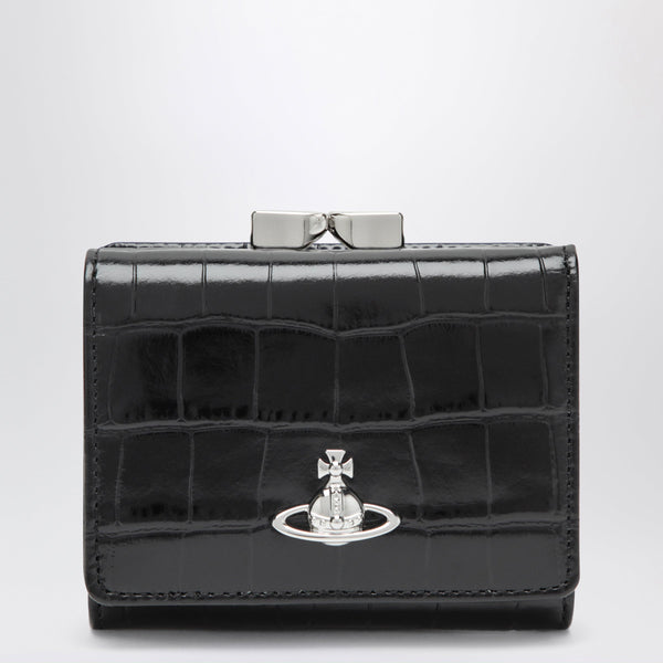 Small Frame Wallet Black In Calf Leather