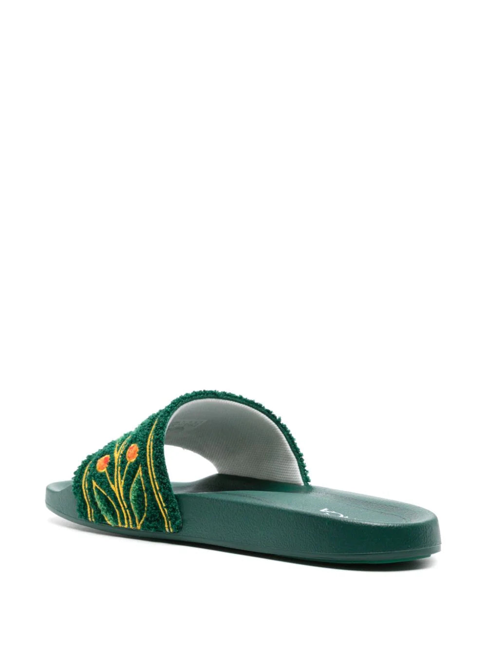 Slide sandals with embroidery