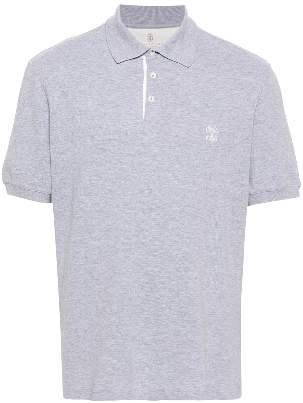 Piqué polo shirt with print