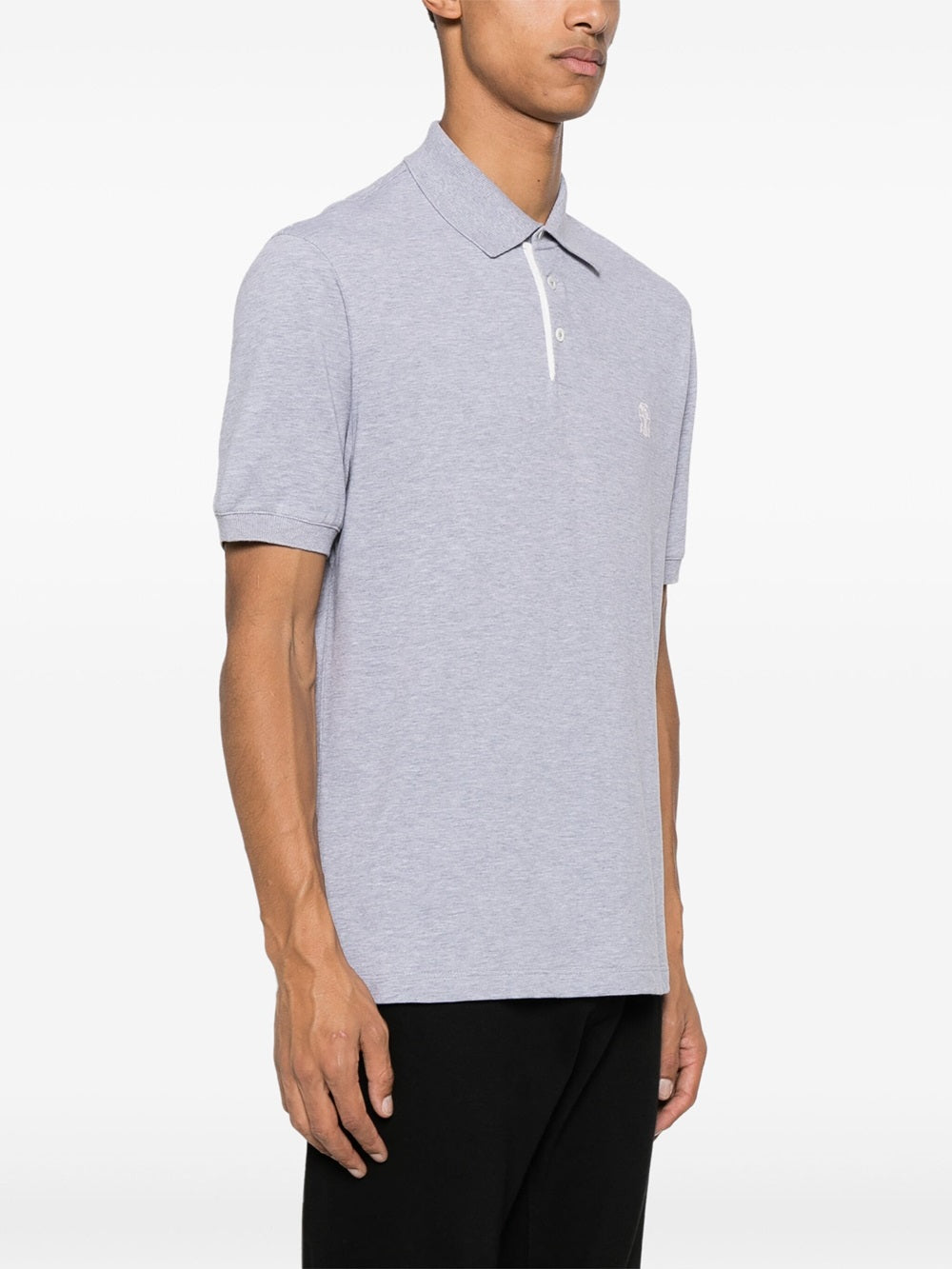 Piqué polo shirt with print