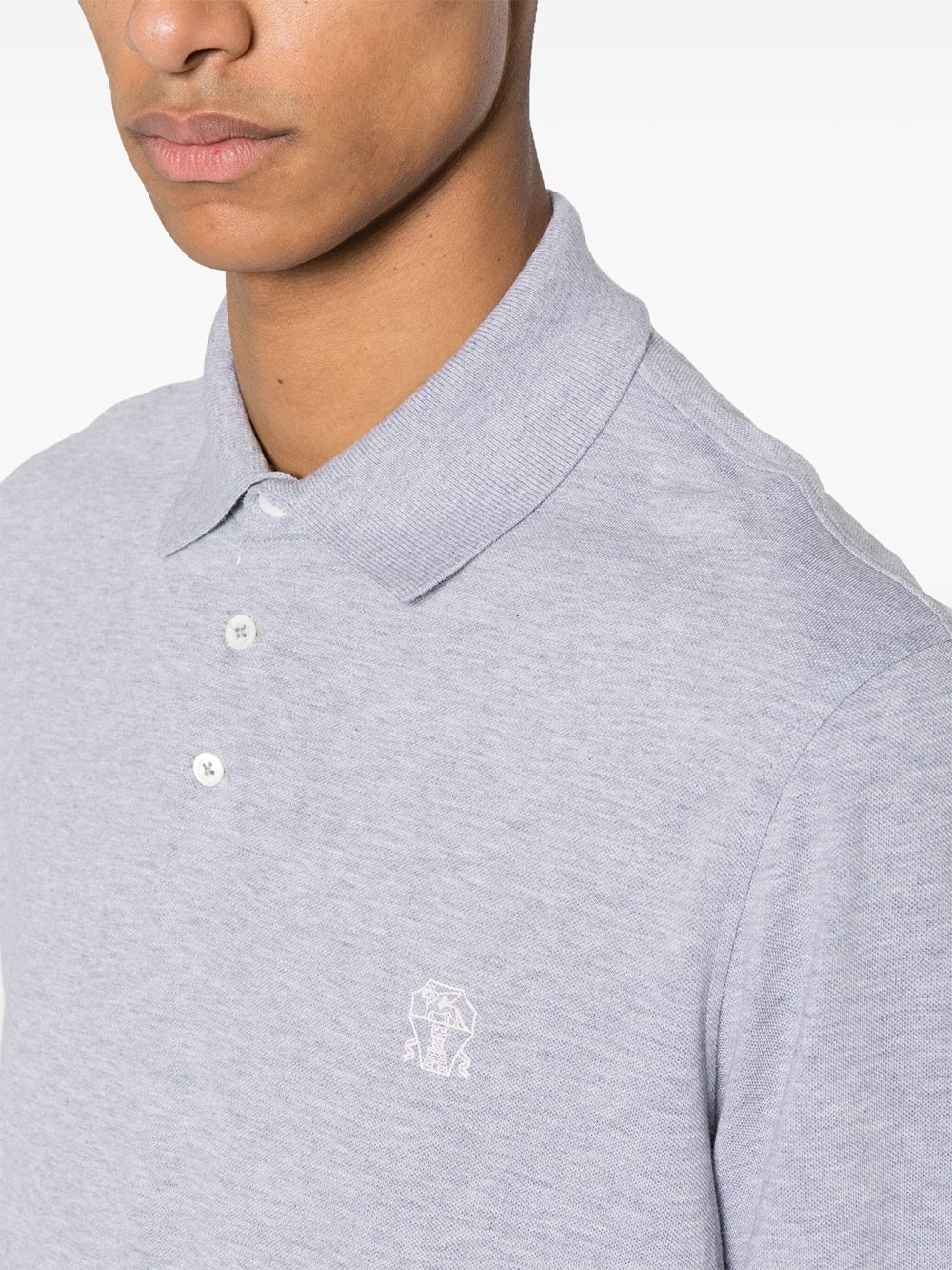 Piqué polo shirt with print