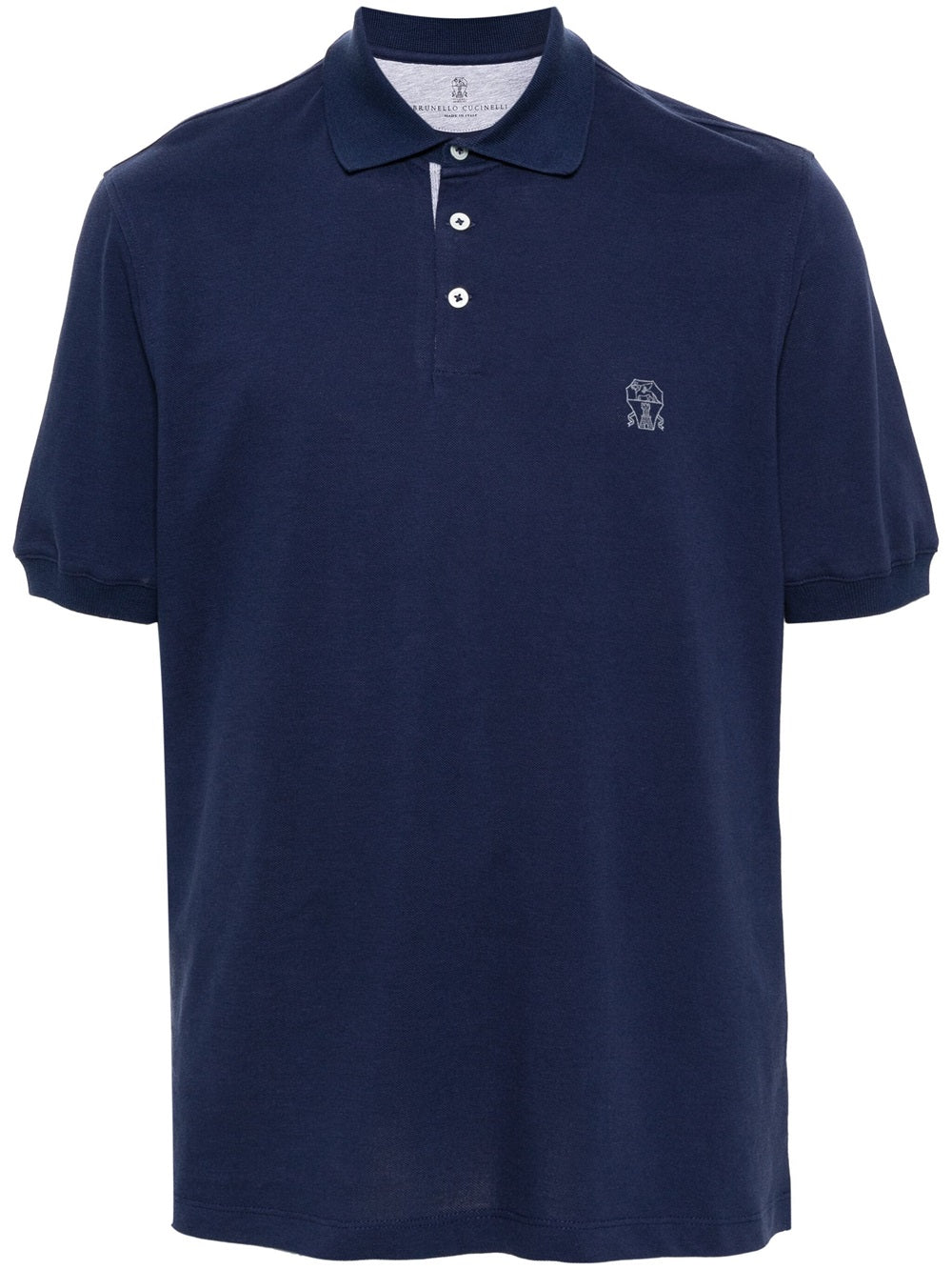 Piqué polo shirt with print