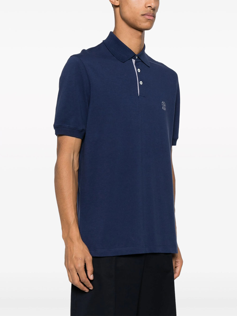 Piqué polo shirt with print