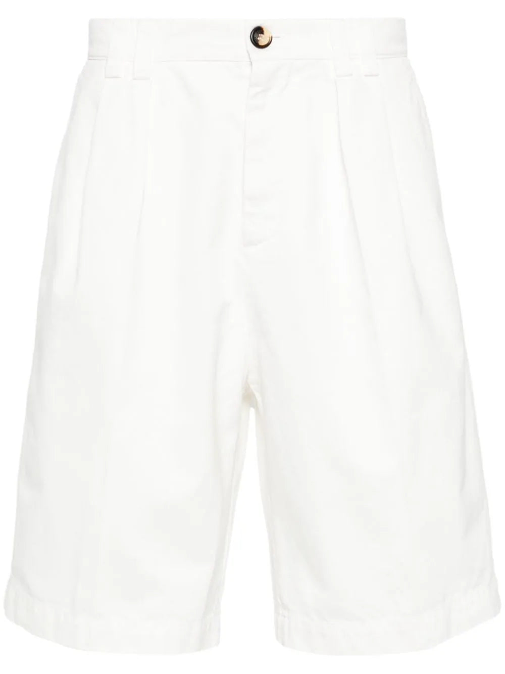 Straight leg shorts with pleated detail