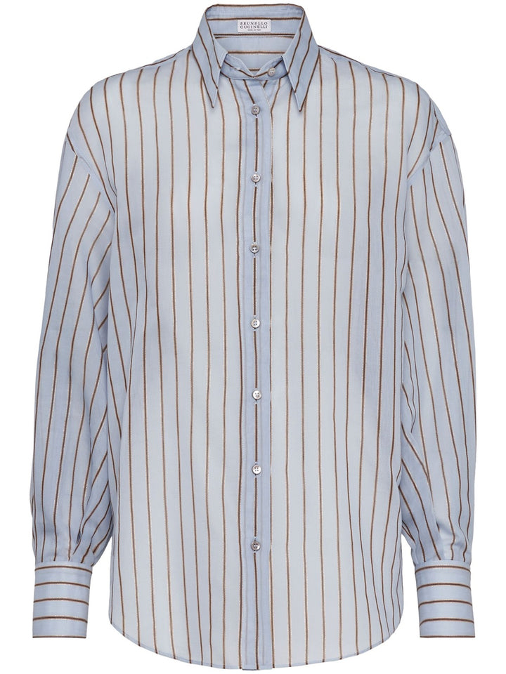 semi-transparent striped shirt