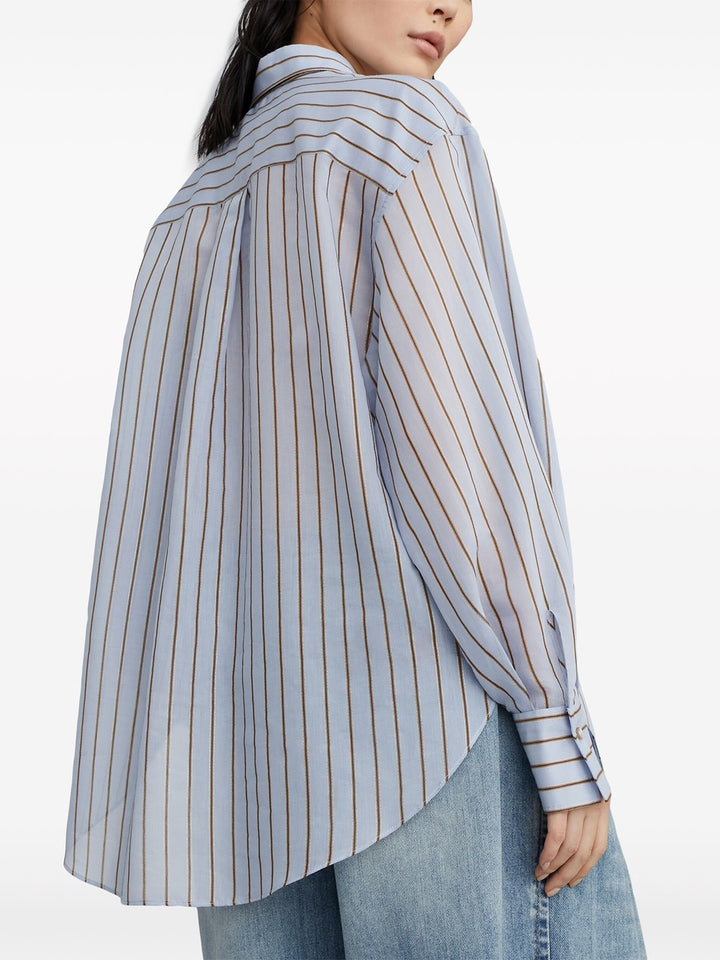 semi-transparent striped shirt