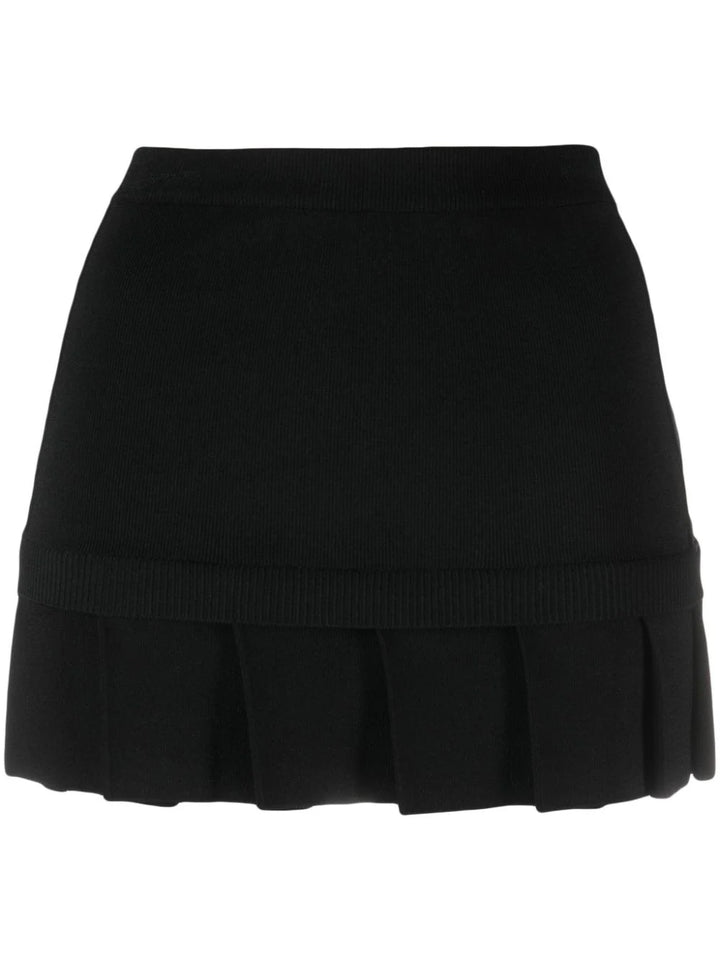 Mini skirt with pleated hem