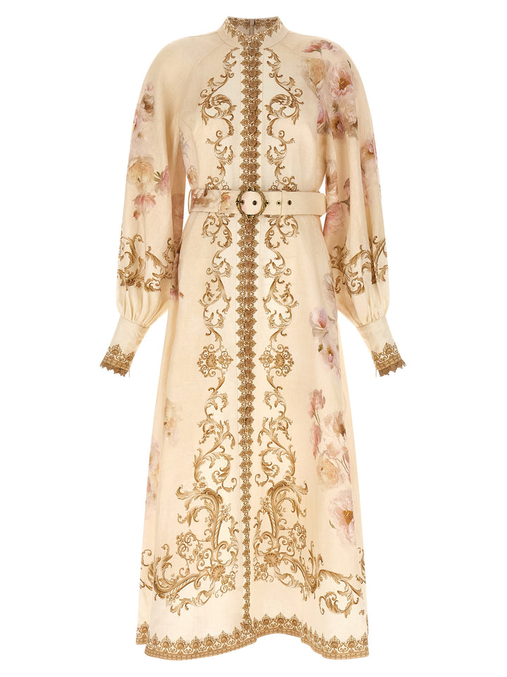 Zimmermann Hypnotic Buttoned Midi Dresses - Pink | 381dd214237e891a3c4c400ab723e2486dcbbaf5