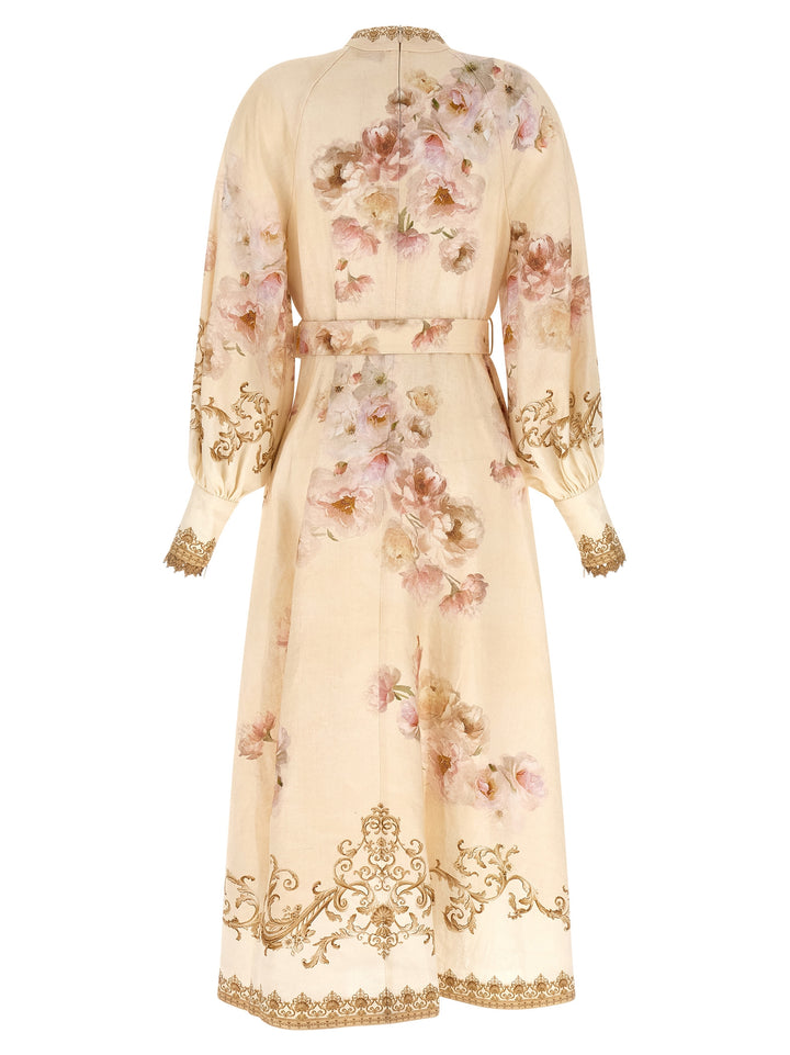 Zimmermann Hypnotic Buttoned Midi Dresses - Pink | 388035feea94c23e9c68c12bf2608bdf34108b78