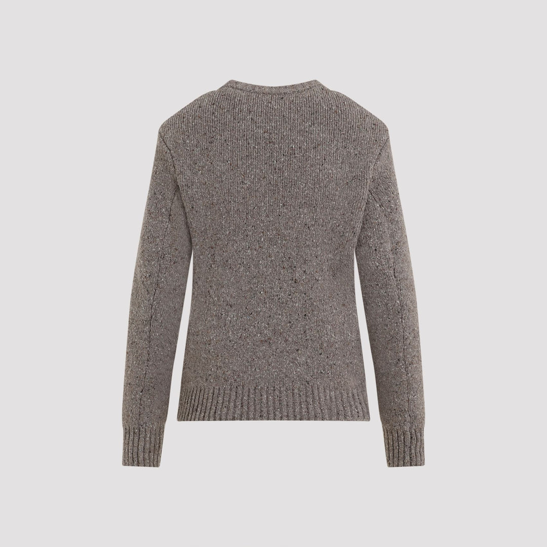 Medium Weight Wool Tailored Sweater Knitwear Beige