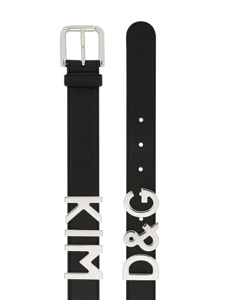 Belt with logo buckle