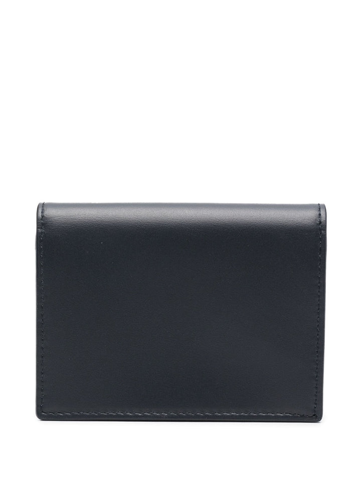 leather wallet with logo print