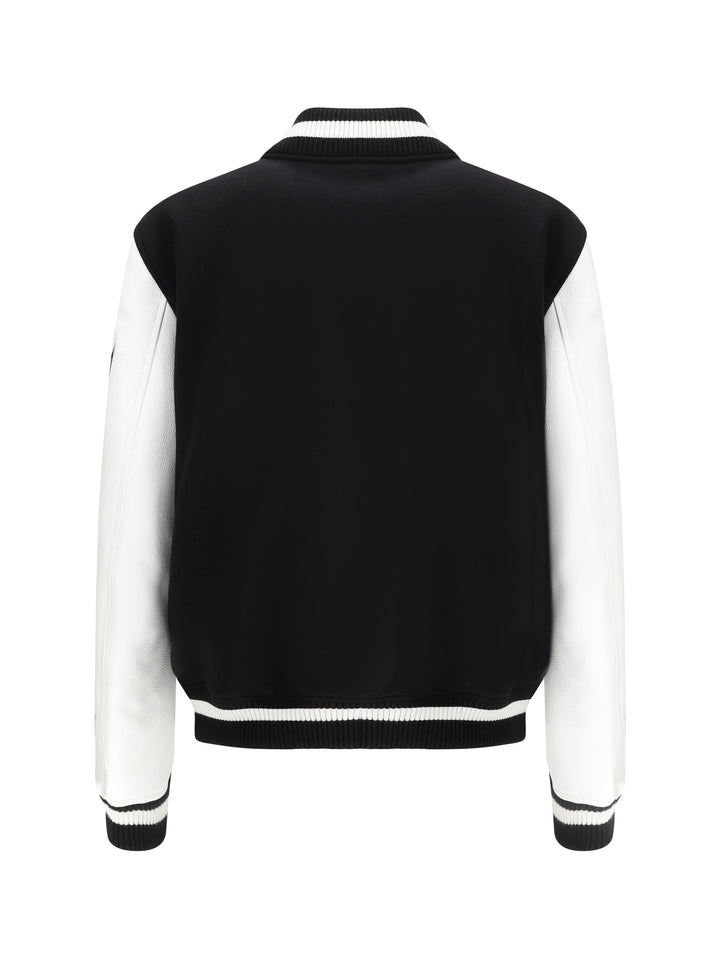 Bomber Varsity in pelle e lana