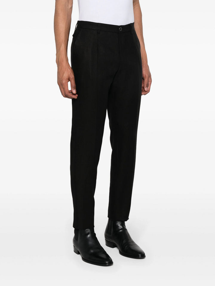 slim fit linen trousers