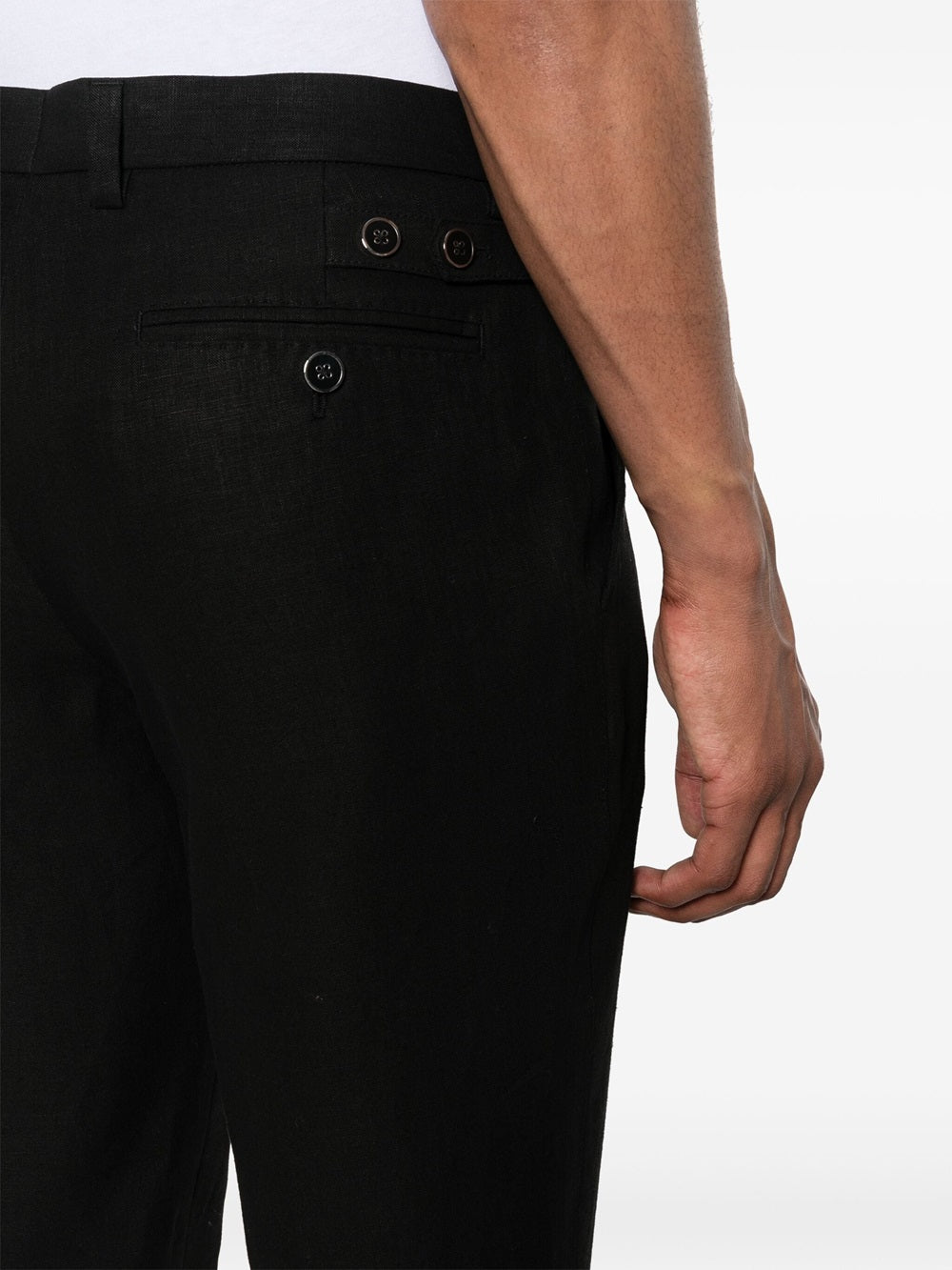 slim fit linen trousers