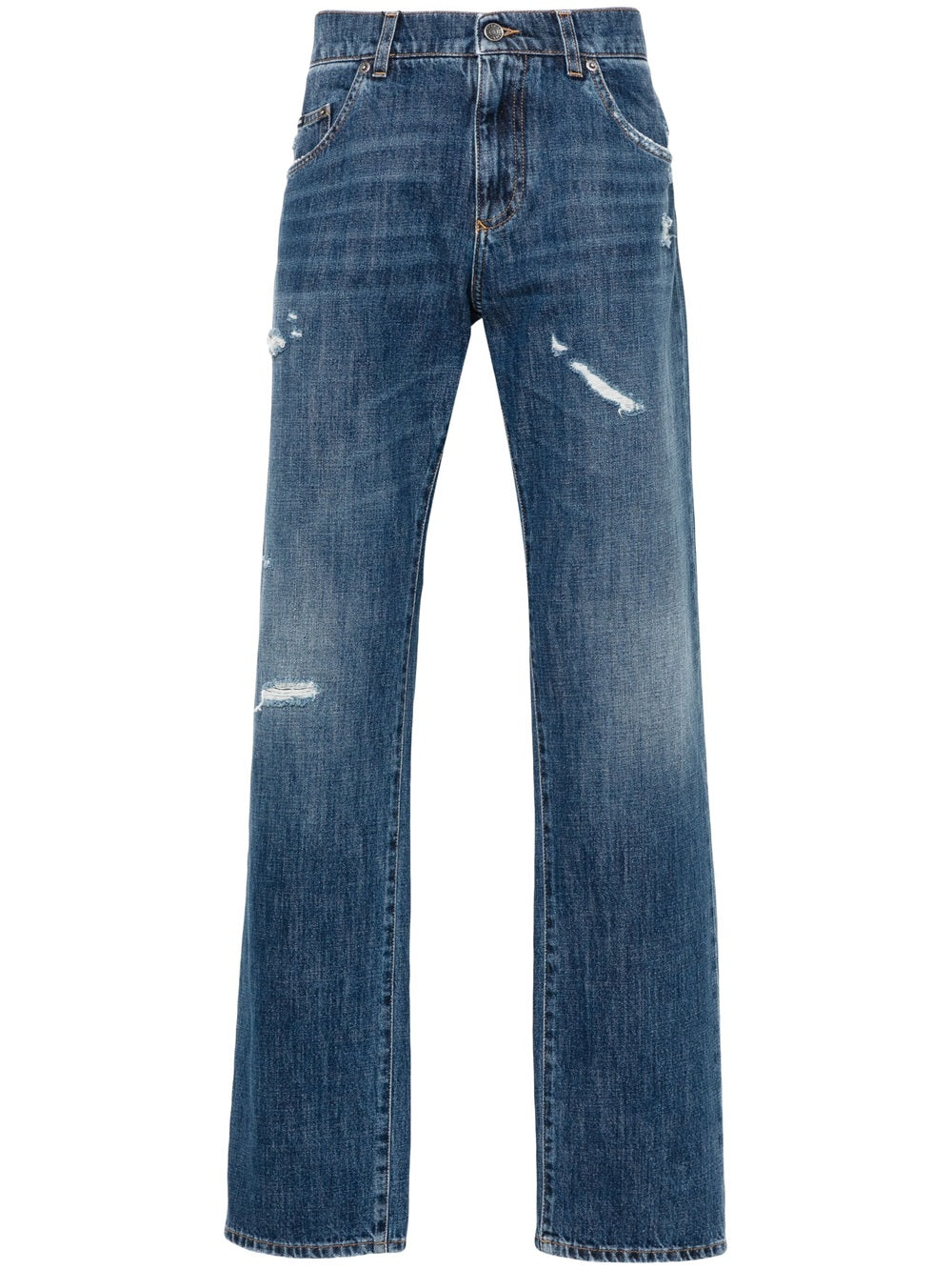 Straight jeans with a worn effect