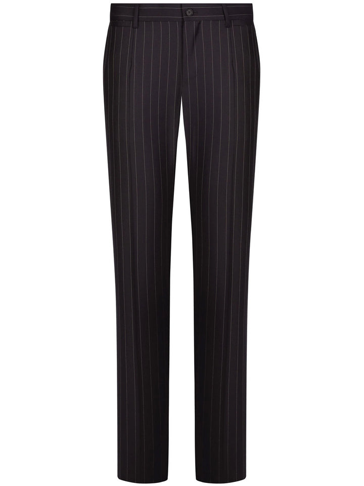 Pinstriped tailored trousers