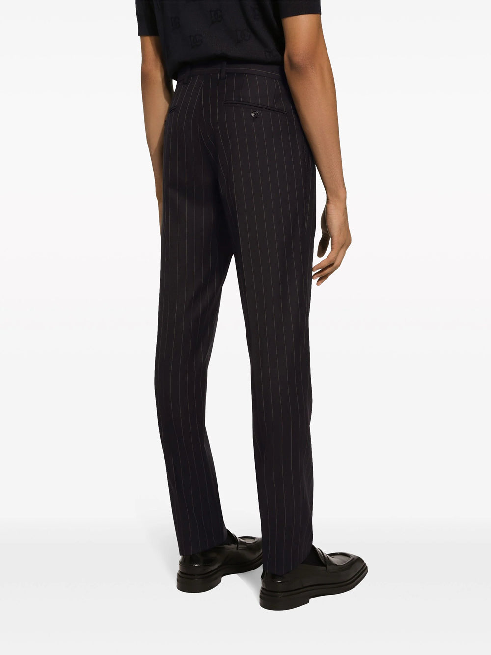 Pinstriped tailored trousers