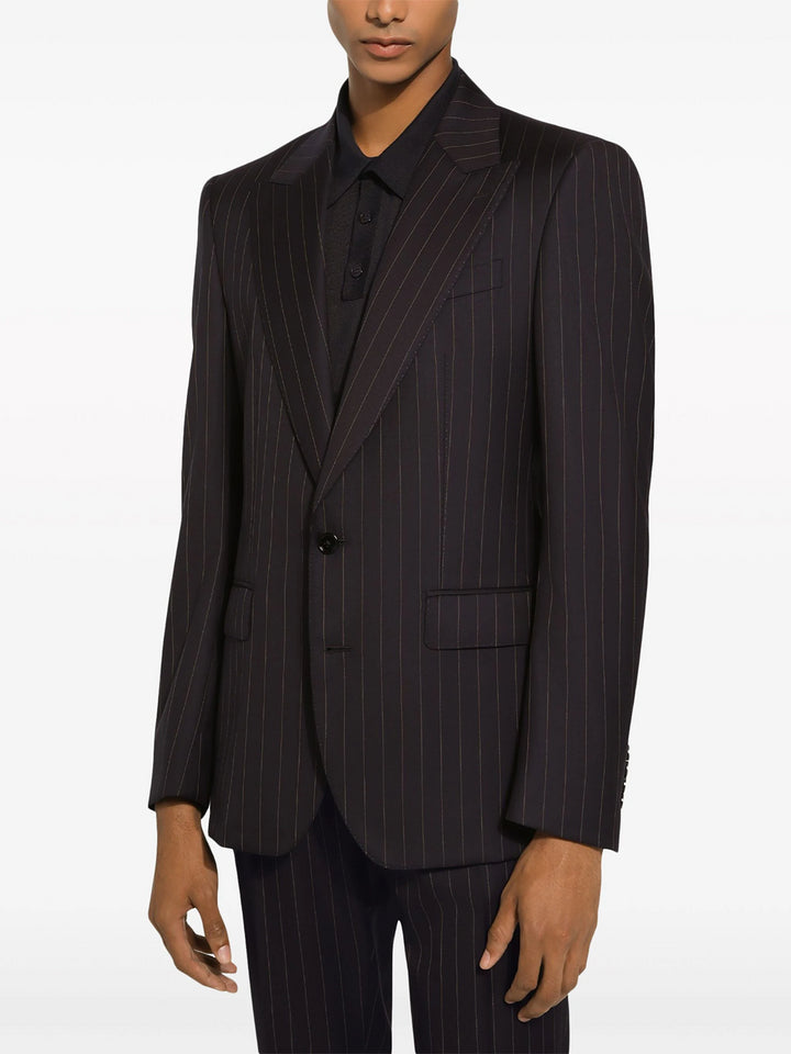 Striped single-breasted blazer